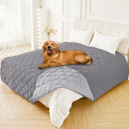 Smiry Waterproof Dog Bed Cover Blanket 30x70, Soft Reversible Pet Blanket, Washable Leakproof Cats Dogs Couch Cover for Sofa, Couch, Furniture, Grey/Dark Grey