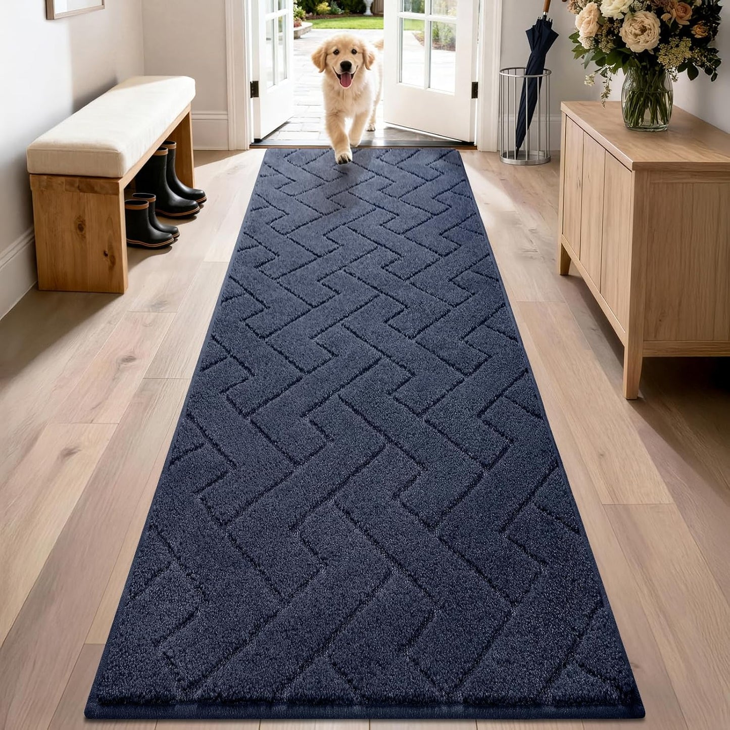 PURRUGS Dirt Trapping Door Mat 20" x 31.5", Non-Slip Machine Washable Entry Rug, Dog Doormat, Indoor Front Door Mat, Super Absorbent Entryway Rug for Muddy Shoes & Paws, Taupe