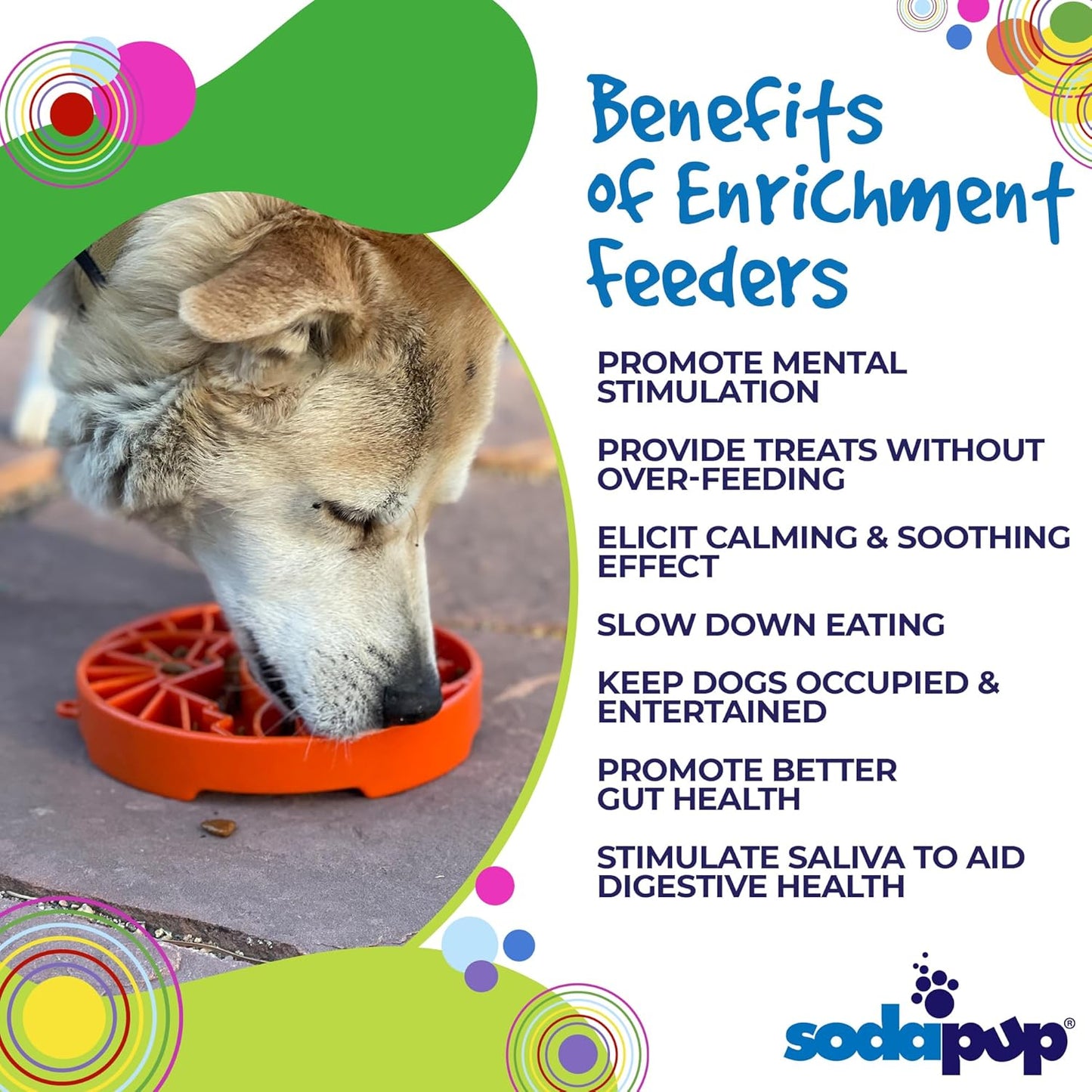 SodaPup Honeycomb Enrichment Bowl – Durable Slow Feeder Bowl Made in USA from Non-Toxic, Pet-Safe, Food Safe Material for Mental Stimulation, Slowing Down Eating, Healthy Digestion, & More