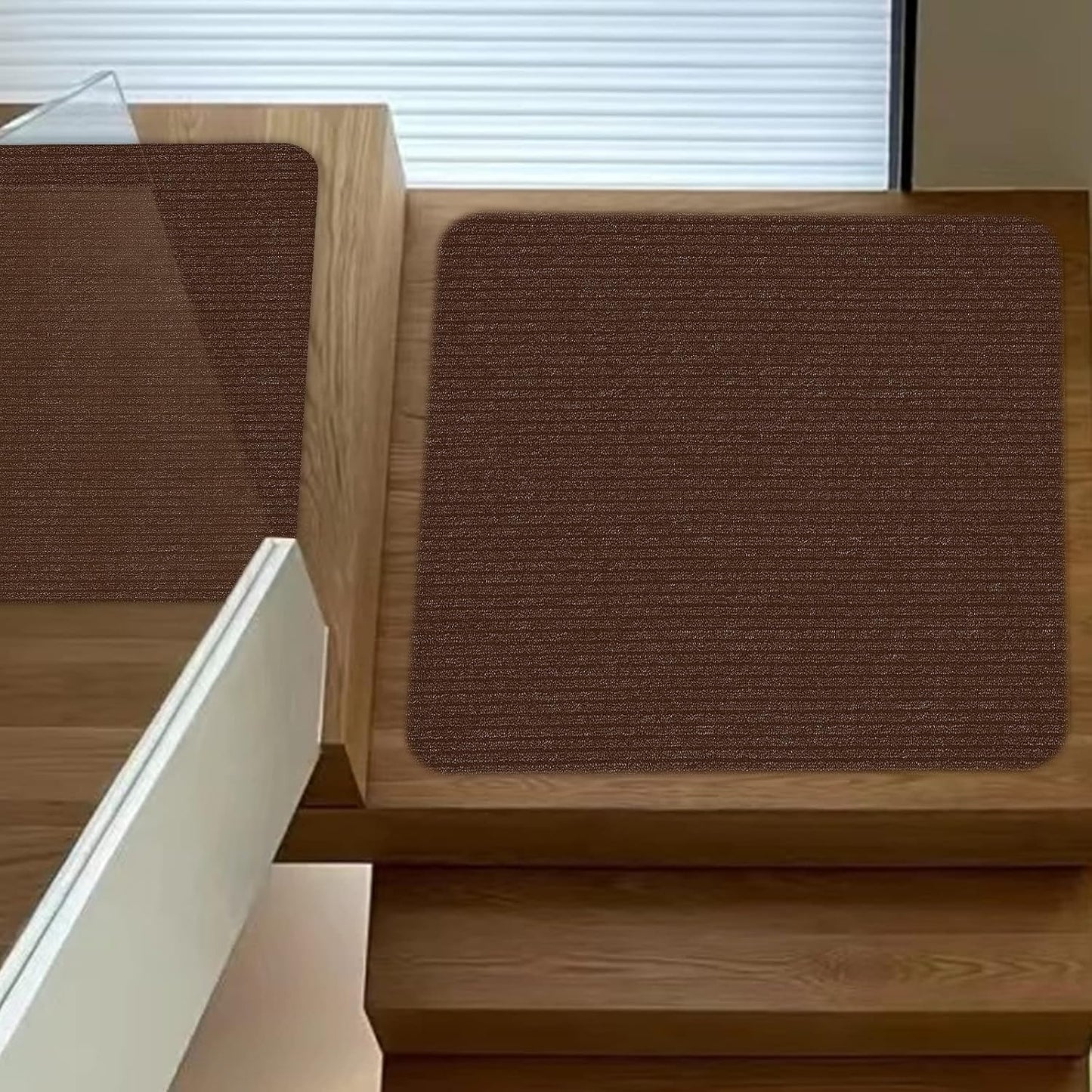 Stair Treads for Wooden Steps Carpet, Non-Slip Stair Runner Indoor Outdoor Stair Tread Mats Covers Pads, 19" x 31"Matching Landing Step Runner for Elders, Kids and Dogs (19" x 31", Black)