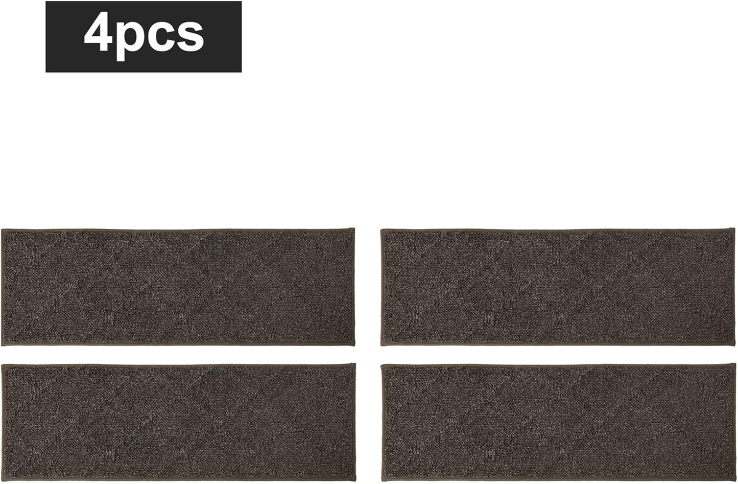 COSY HOMEER Edging Stair Treads Non-Slip Carpet Mat 28inX9in Indoor Stair Runners for Wooden Steps, Edging Stair Rugs for Kids and Dogs, 100% Polyester TPE Backing (7pc, Beige)