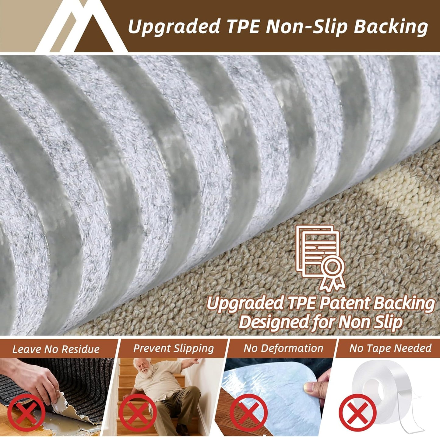 COSY HOMEER Soft Stair Treads Non-Slip Carpet Mat 28inX9in Indoor Stair Runners for Wooden Steps,Stair Rugs for Kids and Dogs, 100% Polyester TPE Backing 4pcs,Beige