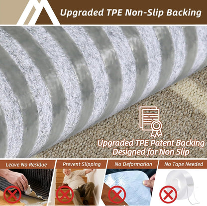 COSY HOMEER Soft Stair Treads Non-Slip Carpet Mat 28inX9in Indoor Stair Runners for Wooden Steps,Stair Rugs for Kids and Dogs, 100% Polyester TPE Backing 4pcs,Beige