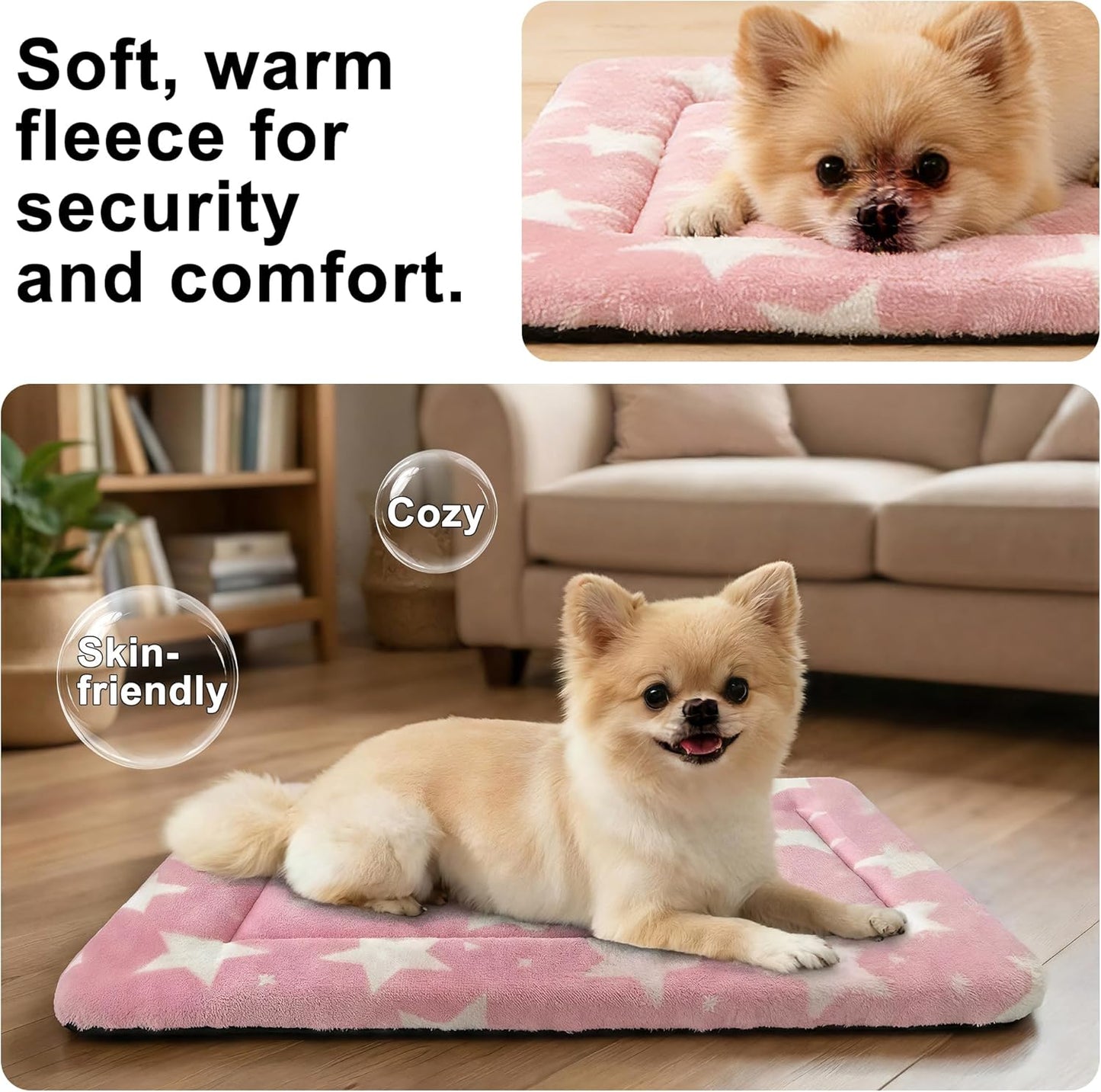 Dog Bed Mat – Soft & Comfortable Dog Kennel Pad for Crate – Durable Crate Bed & Mat for Dogs & Cats – Ideal for Crate, Kennel, and Home Use