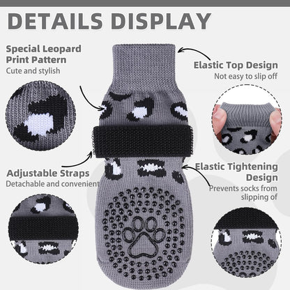 KOOLTAIL Dog Socks Shoes for Hot Pavement to Prevent Licking Paws, Winter Dog Boots&Paw Protector for Hardwood Floors Anti Slip,Traction Control Grip Booties for Small Medium Large Senior Dogs,Black M