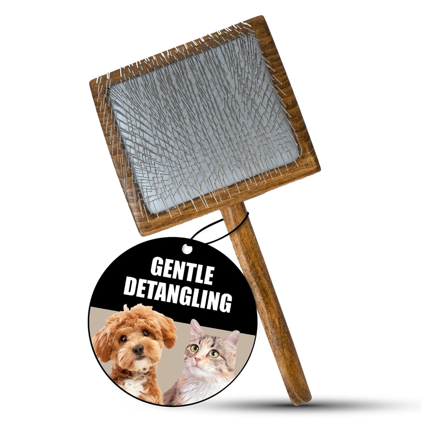 Tauro Pro Line Slicker Brush for Dogs & Cats, Deshedding, Dematting & Detangling Grooming Tool for Medium to Long Coats, Ideal for Doodles & Poodles, Flexible Cushion, Purple, Medium Size (M)
