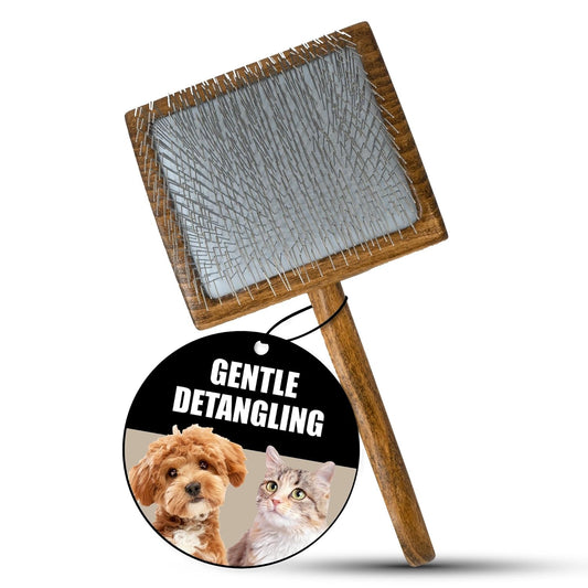 Tauro Pro Line Slicker Brush for Dogs & Cats, Deshedding, Dematting & Detangling Grooming Tool for Medium to Long Coats, Ideal for Doodles & Poodles, Flexible Cushion, Purple, Medium Size (M)