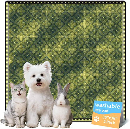 Washable Pee Pads for Dogs, Reusable Puppy Potty Training Pads, Ultra-Absorbent Thick Waterproof Leak-Proof Non-Slip Pads & Mat for Crate, Playpen, Floor, Whelping & Housebreaking , 2 Pack 18"x24"
