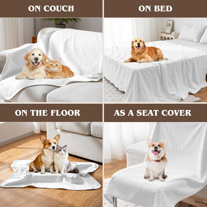 Waterproof Couch Cover, Reversible, Pet-Friendly, Washable and Anti-Slip Couch Covers for Sofa Protection with 3 Cushions, Sofa Slipcovers for Dogs and Cats (71×118in/Brown)