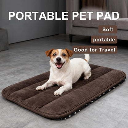 Dog Bed Mat, Reversible Crate Pad & Cute Dog Bed - Machine Washable Kennel Mat with Ultra Soft for Small Dogs (Cool/Warm), 24" x 18", Grey&Star