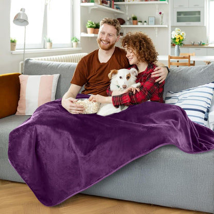 LOOBANI Waterproof Blanket for Bed: Reversible Soft Flannel Twin Bed Blanket 60" x 80", Leakproof Throw Spill-Proof Dog Pet Blanket for Couch Cover, Movie Time, Camping, Travel, Grey