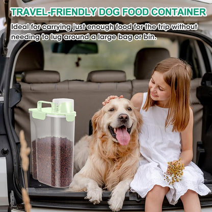 TBMax Dog Food Storage Container 5-7 lbs, Airtight Cat Food Container with Larger Spout & Measuring Cup, Portable Pet Food Storage Dispenser for Small Animal Kibble Storage, Bird Seed Container