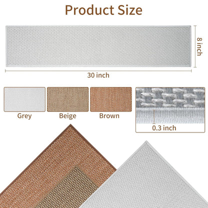 Carpet Stairs Runner for Wood Stairs, 8"x 30",Reusable Washable Self-Stick Stair Treads, for Indoor Steps, Non Slip for Kids Elders and Pets Stair Mats Residue Free, Grey 15-Pack
