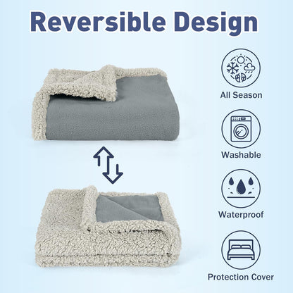 Kritter Planet Waterproof Dog Blanket, Reversible Water Proof Pet Blanket for Couch, Bed & Sofa, Washable Couch Covers for Large Dogs - Protects Furniture from Fur, Dirt, and Accidents
