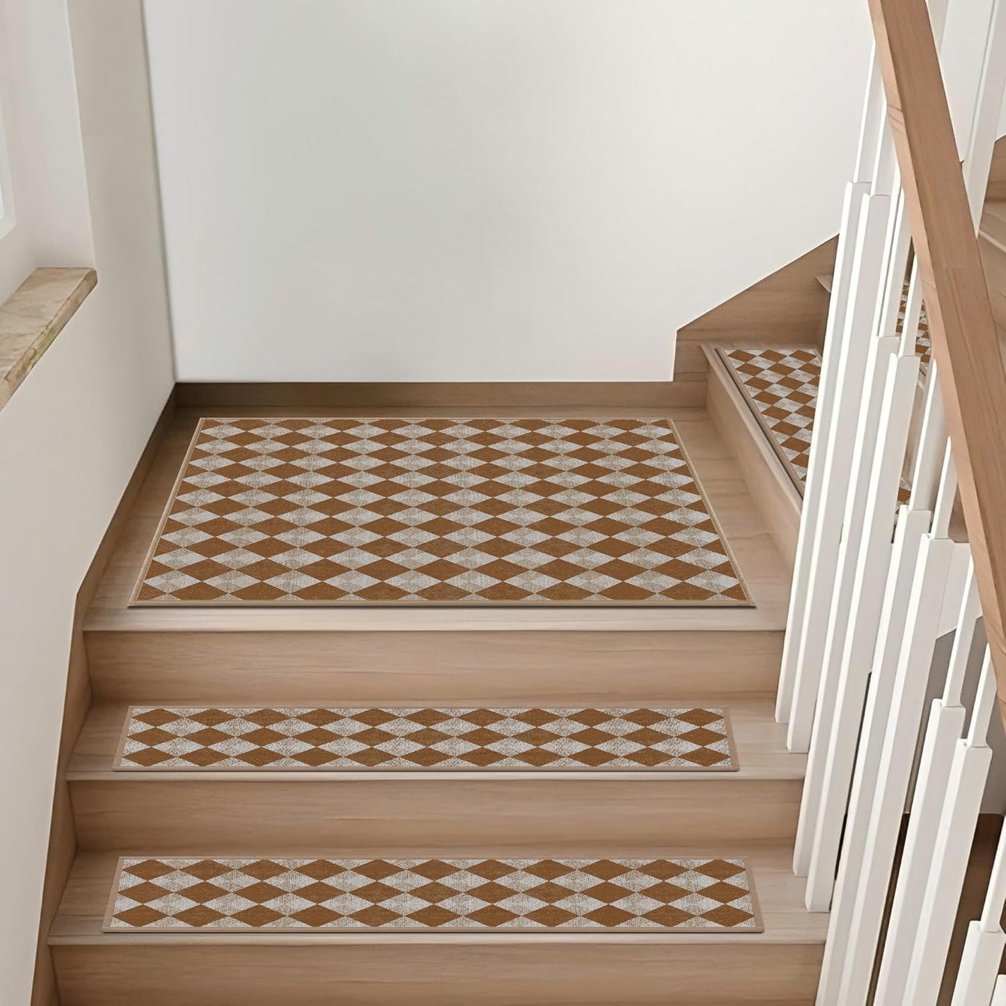Non-Slip Stair Treads for Wooden Steps 15pcs,8"x30" Stair Carpet Treads for Indoor Use,Peel and Stick Stair Runners,Washable Reusable Adhesive Backing,Pet-Friendly Stair Capet for Kids,Elders,Dogs
