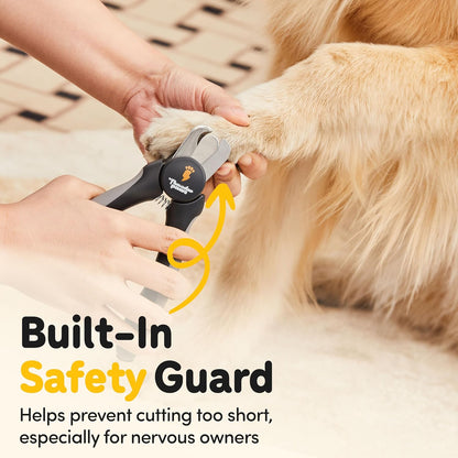 LED Dog Nail Clippers with Light, Trimmers with Protective Guard, Quick Sensor, Safety Lock and Nail File - Suitable for Large and Small Dogs & Cats (Yellow, LED)