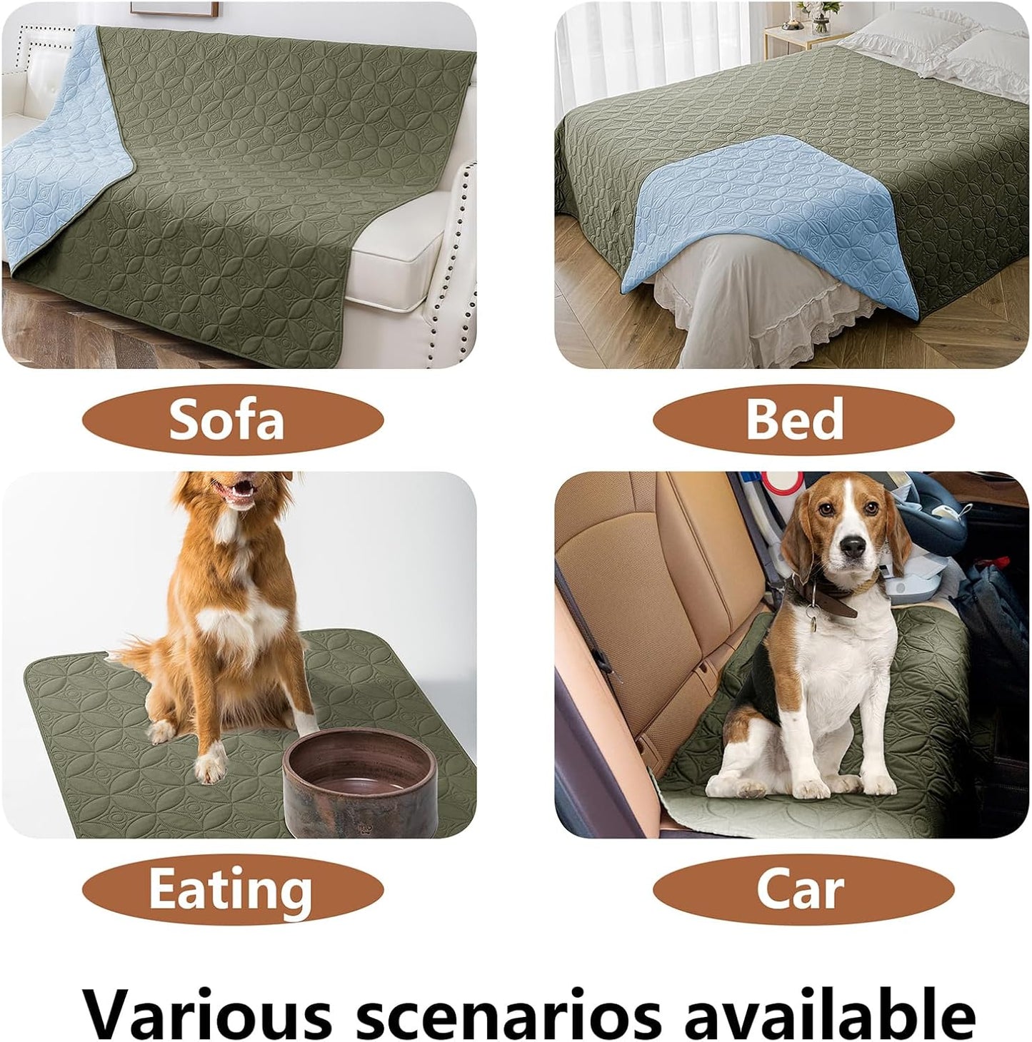 Waterproof Dog Blanket, 30x30 inches Small Pet Couch Covers for Sofa, Chair Bed Furniture Protector from Dogs Washable and Reversible-Lightgrey+Darkgrey