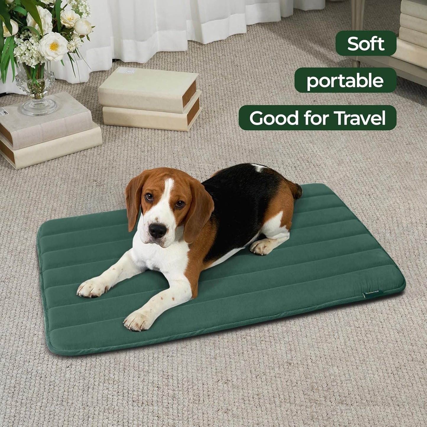 BALANCE Dog Crate Pad, Dog Foam Crate Mat Kennel Pad, Washable Water-Resistant Pet Bed Flat Dogs Cage Mat for Small Dogs