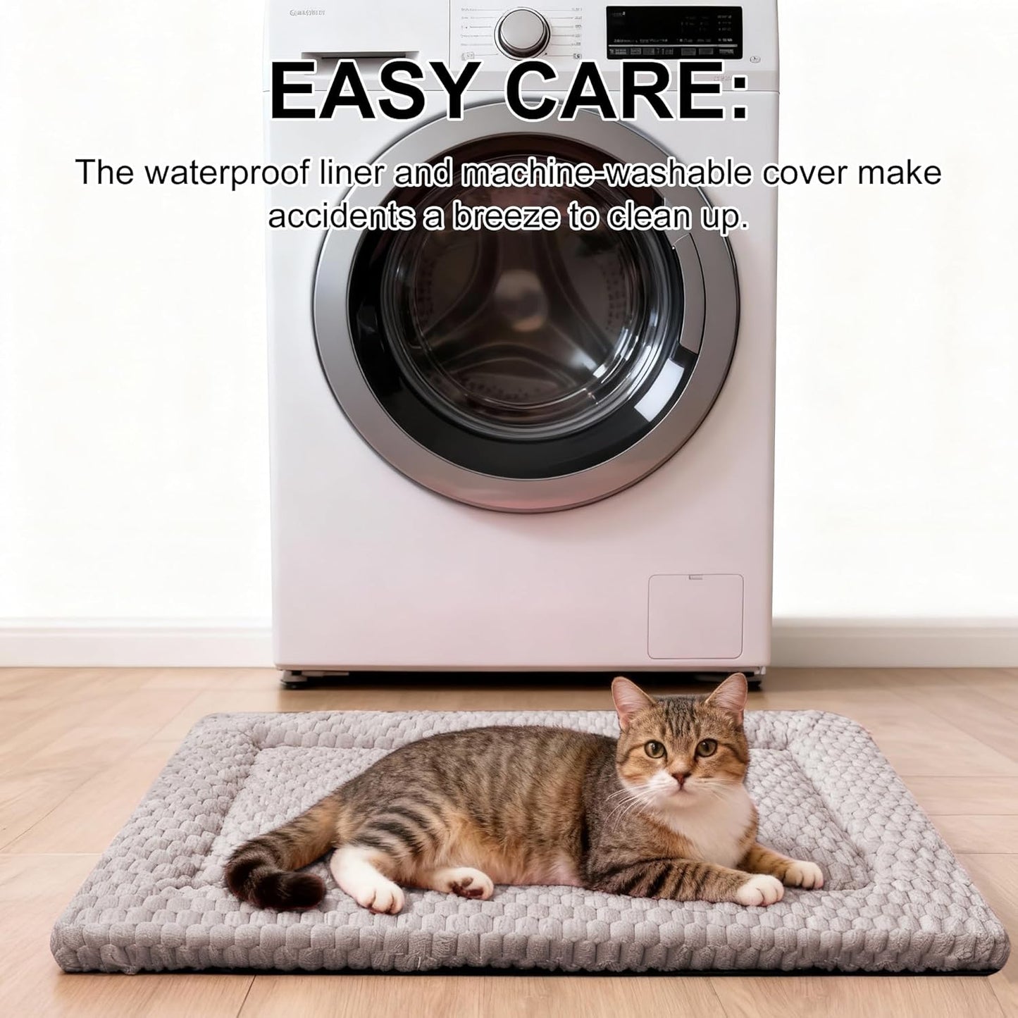 Dog Bed Mat, Reversible Crate Pad & Cute Dog Bed - Machine Washable Kennel Mat with Ultra Soft for Small Dogs (Cool/Warm), 24" x 18", Grey&Star