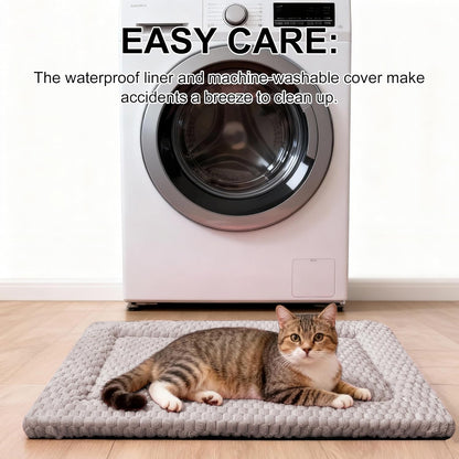 Dog Bed Mat, Reversible Crate Pad & Cute Dog Bed - Machine Washable Kennel Mat with Ultra Soft for Small Dogs (Cool/Warm), 24" x 18", Grey&Star