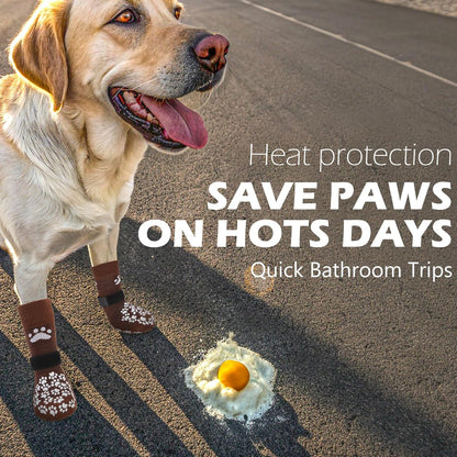 EXPAWLORER Anti Slip Dog Socks to Prevent Licking Paws, Dog Shoes for Hot Pavement, Dog Booties for Small Medium Large Senior Dogs, Traction Control Boots & Paw Protectors for Hardwood Floors