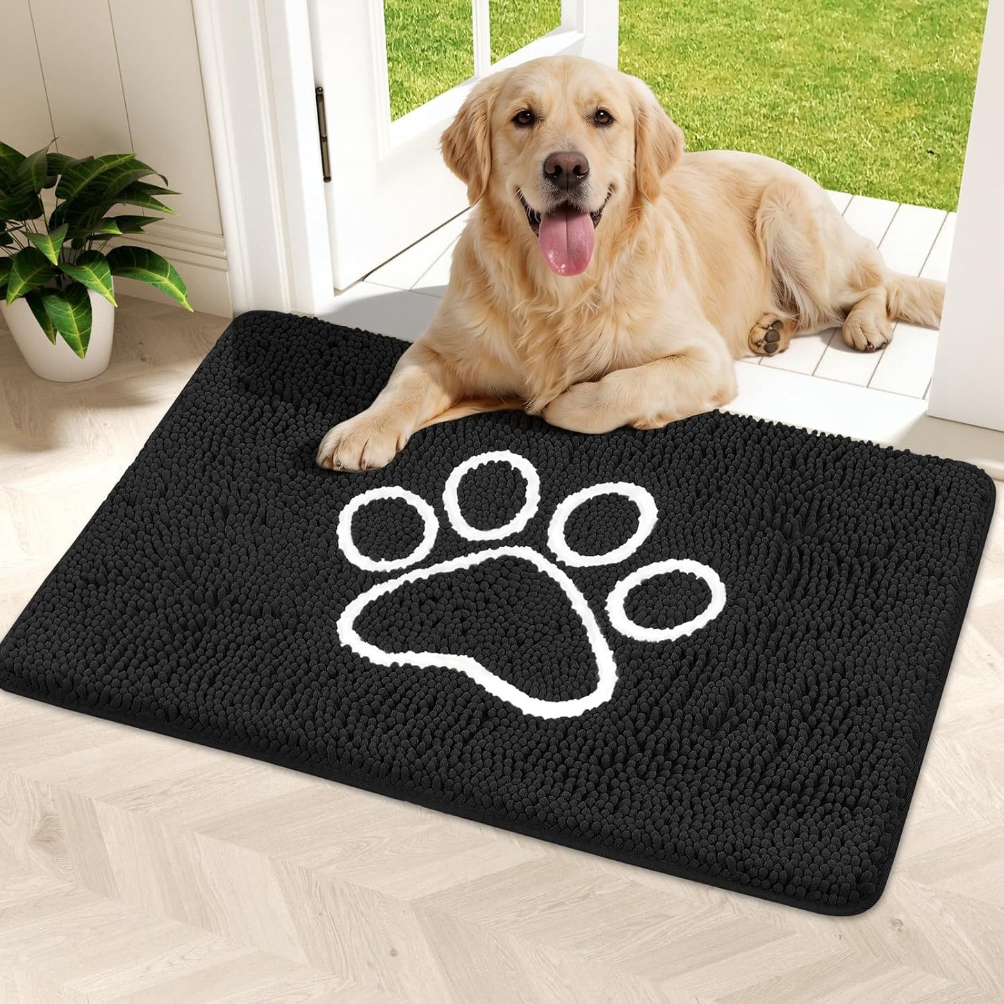 Bcoimo Super Absorbent Dog Door Mat, 30"*20" Anti Slip Mat for Muddy Paws, Pet Rugs for Dirty Paws Washable that Absorbs Moisture and Dirt, for Dog Cage and Pet Resting Carpet