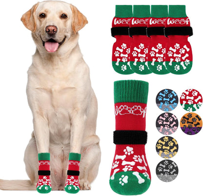 KOOLTAIL Dog Socks Shoes for Hot Pavement to Prevent Licking Paws, Winter Dog Boots&Paw Protector for Hardwood Floors Anti Slip,Traction Control Grip Booties for Small Medium Large Senior Dogs,Black M