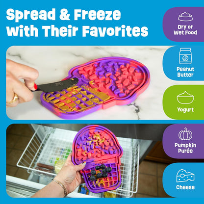Brightkins Tie Dye Pup Cone Lick Mat - Mental Stimulation for Dogs, Sniff Mat for Dogs and Cats, Enrichment Dog Food Mat, Puppy Training Tools, Cat Feeder Toy, Dog Toys Boredom, Slow Pet Feeder
