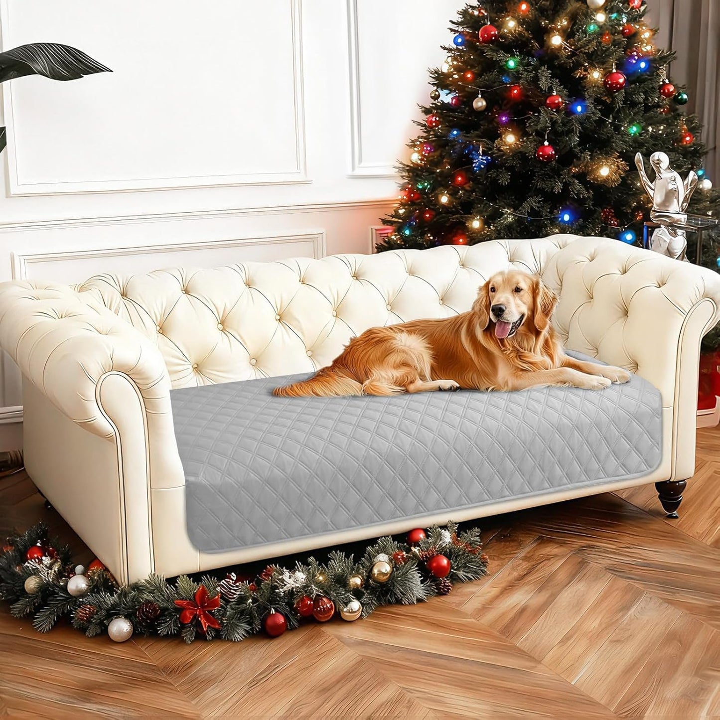 Waterproof Dog Blanket, Non-Slip Soft Pet Bed Cover, Couch Cover for Dogs Washable, Protects Sofa, Furniture, Crate, Car, Tear Resistant Leakproof Pet Blanket (30x70 Inch, Dark Grey)