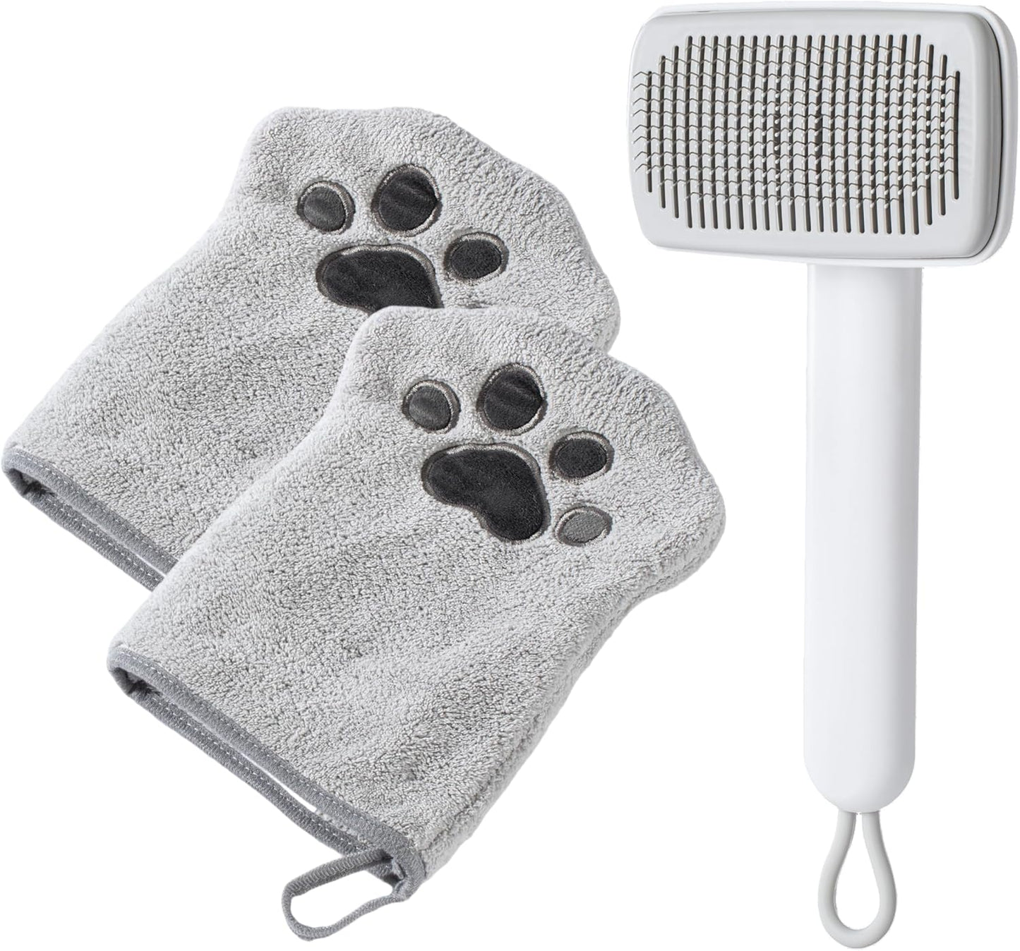Muddi Mitt Microfiber Reusable Pet Wipes Grooming Towel Glove | Machine-Washable, Soft, Double-Sided Bath Mitt Replaces Wipes | Dirt Odor Removal | Gentle Paw Coat Cleaner | Dogs & Cats (Single Mitt)