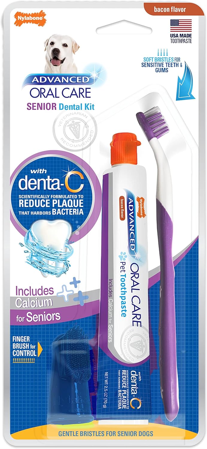 Nylabone Advanced Oral Care Dog Dental Kit Original Flavor 2.5 oz.