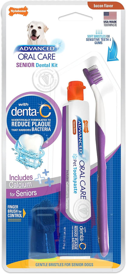 Nylabone Advanced Oral Care Dog Dental Kit Original Flavor 2.5 oz.