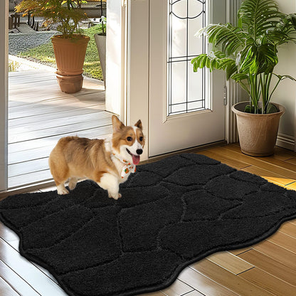 BSICPRO Large Dog Door Mat for Mud Paws, 22x47 Absorbent Dirt Trapper Long Door Mat, Non-Slip Washable Mud Mat for Dogs, Microfiber Soft Pet Rug Mat for Entryway, Dog Paws, Patio (Gray)