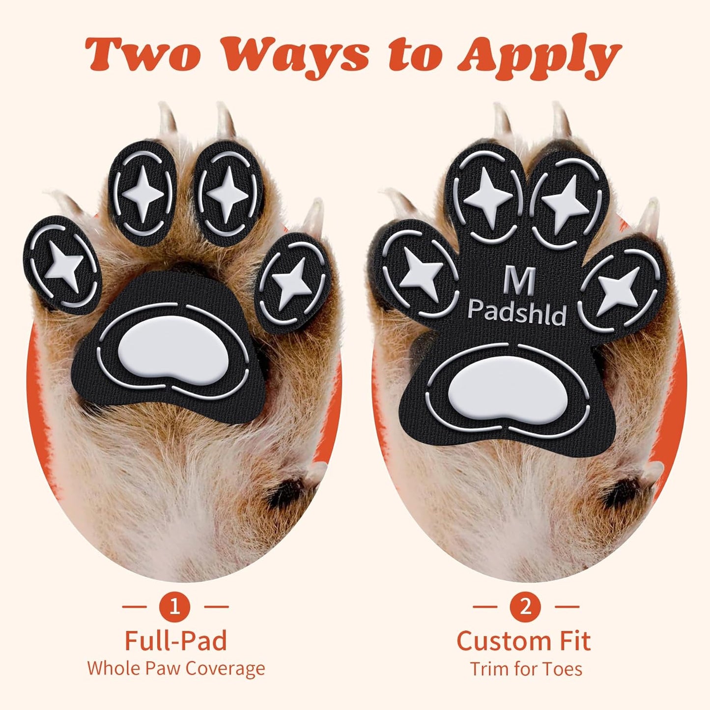Dog Paw Protectors, Anti Slip Paw Pads for Dogs - Traction Grips for Senior Dogs & Puppies on Hardwood Floors, Paw Stickers for Dog Feet with Secure Grip 6 Sets (24 Pcs) M