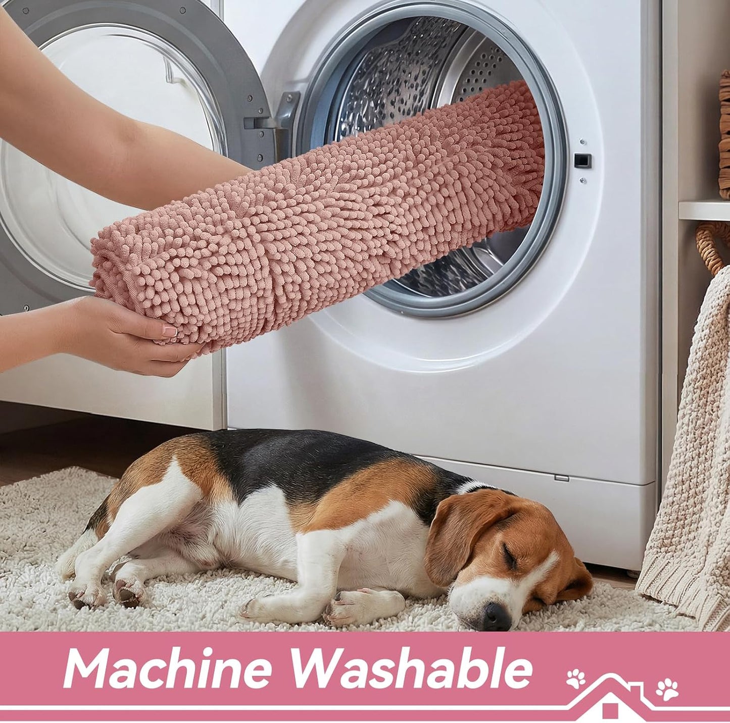 Bcoimo Super Absorbent Dog Door Mat, 30"*20" Anti Slip Mat for Muddy Paws, Pet Rugs for Dirty Paws Washable that Absorbs Moisture and Dirt, for Dog Cage and Pet Resting Carpet