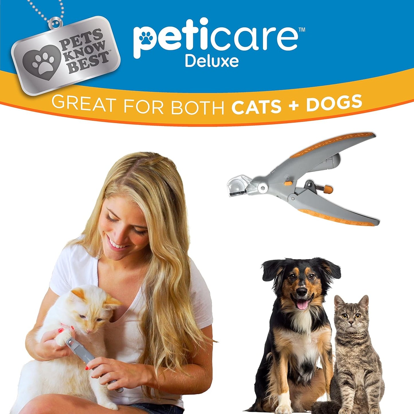 PetiCare Illuminated Dog & Cat Nail Clipper With LED Light & 5X Magnification for Safe, Precise Trimming | Pet Nail Cutter for Small & Large Breeds | Easy-to-Use Grooming Tool for Pets