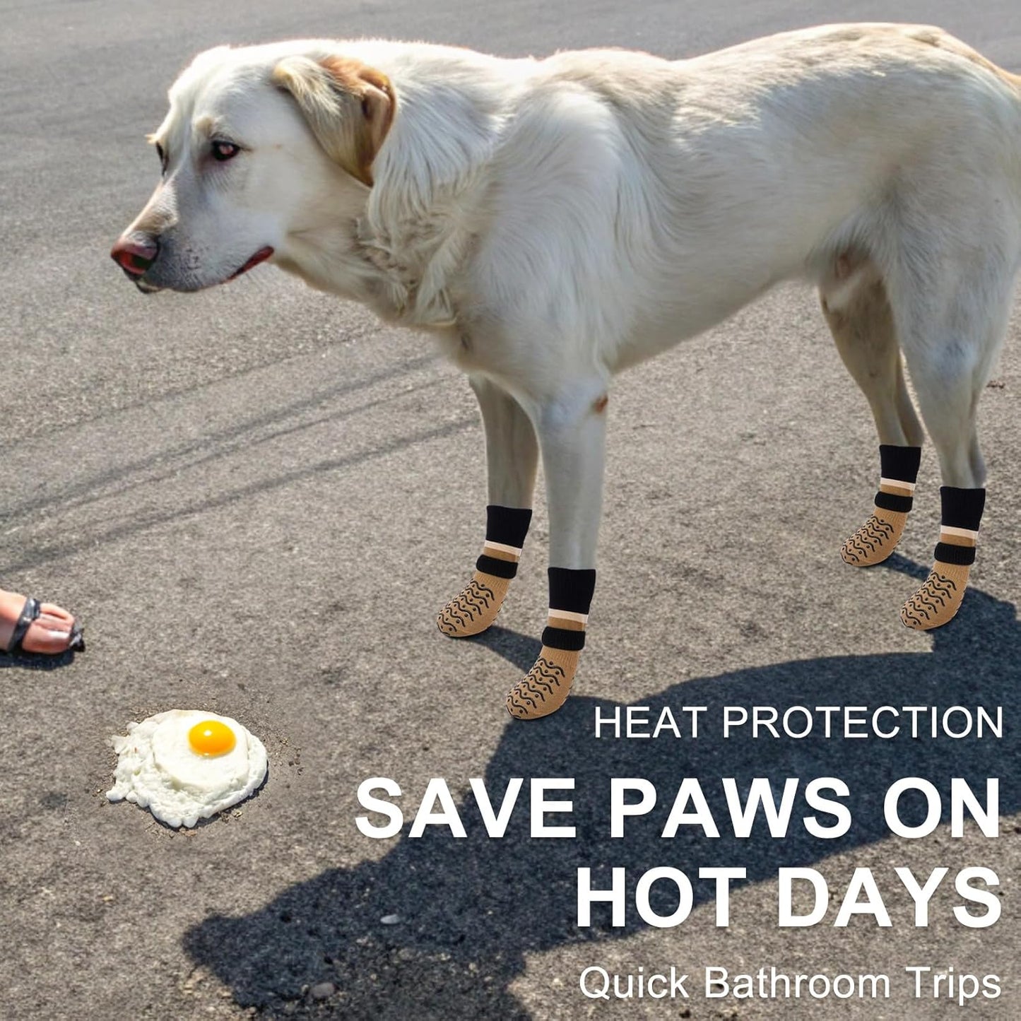 BEAUTYZOO Dog Socks to Prevent Licking Paws -Dog Shoes for Hot Pavement & Hardwood Floors Anti Slip, Traction Control Boots & Paw Protectors with Double Side Grips for Small Medium Large Senior Dogs