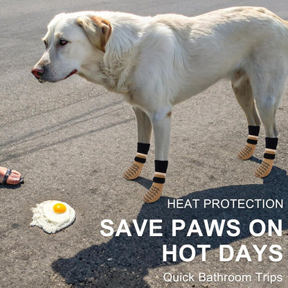 BEAUTYZOO Dog Socks to Prevent Licking Paws -Dog Shoes for Hot Pavement & Hardwood Floors Anti Slip, Traction Control Boots & Paw Protectors with Double Side Grips for Small Medium Large Senior Dogs