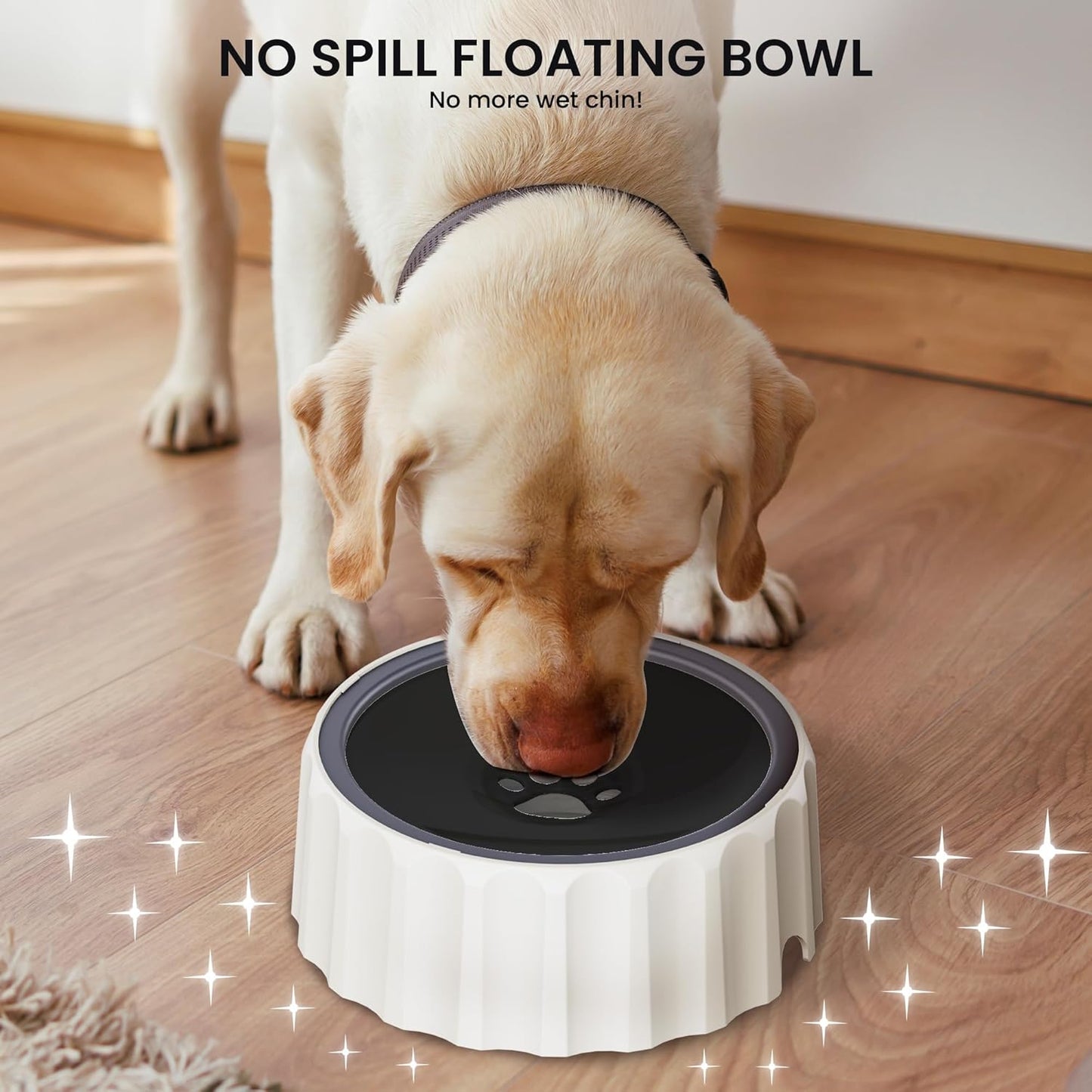 Dog Water Bowl No Spill 70oz/2L Large Capacity Dispenser Non Slip No Splash Bowl Pet Slow Feeder No Drip Dog Water Bowl on Vehicle Slow Water Bowl for Dogs and Cats