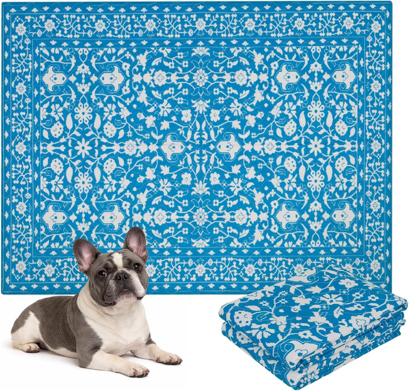 Lovewag Pets Washable Dog Pee Pads, 36" x 48", Waterproof, Non-Slip, Super Absorbent, Reusable Machine-Washable, 2-Pack (Marmalade Sunshine)