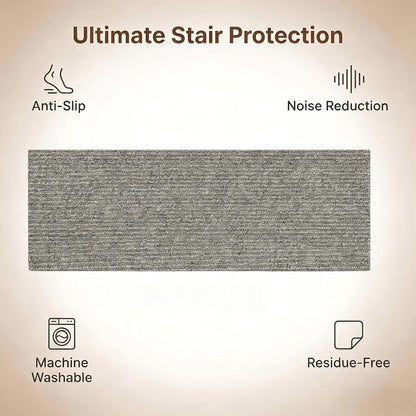 15 Pack Stair Treads for Wooden Steps Carpet Mat Runner Rug Non Slip for Outdoor Indoor Dog(30inX8in) (Grey)