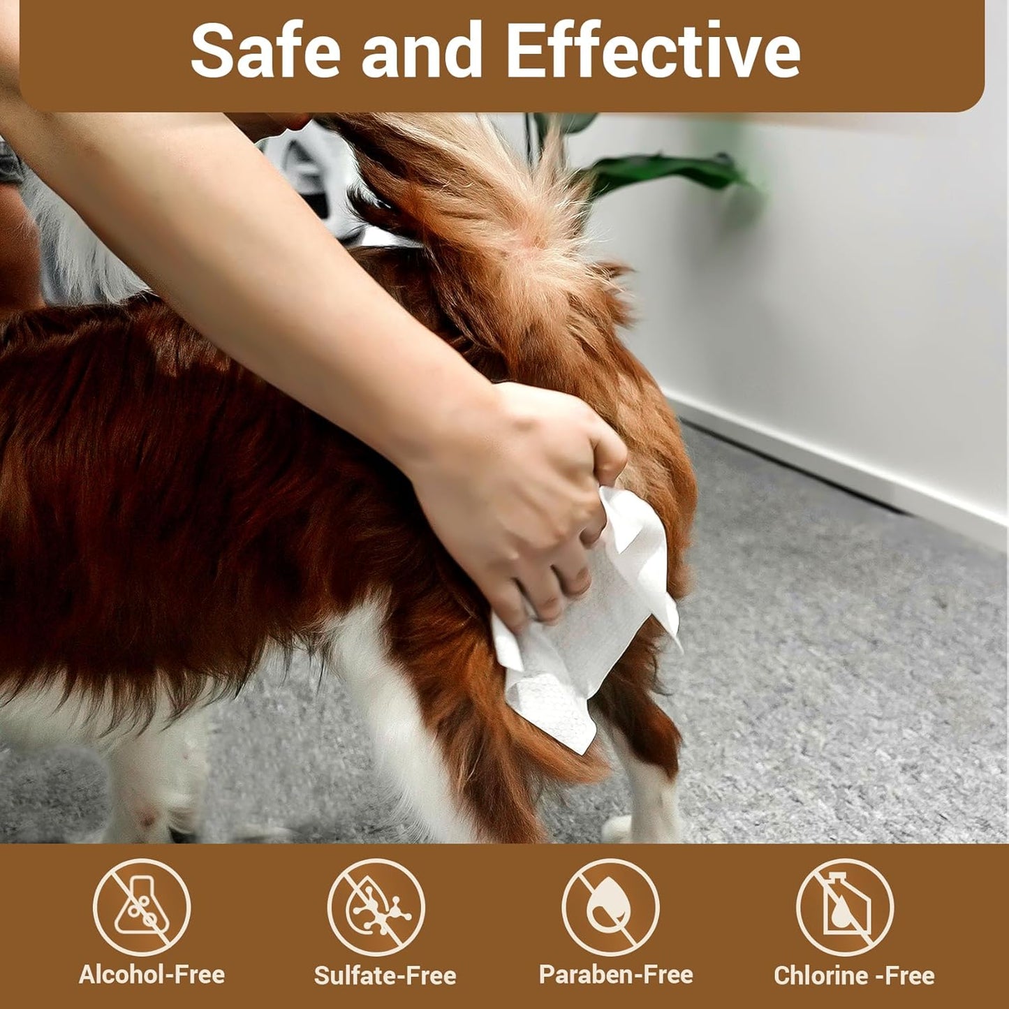 32 PCS Unscented Extra Thick Pet Bathing Wipes for Dogs & Cats, Dog Wipes Washing Gloves, Cleaning & Deodorizing Grooming Gloves for Daily Care and Traveling with EDI Water, Glycerin, Aloe Extract
