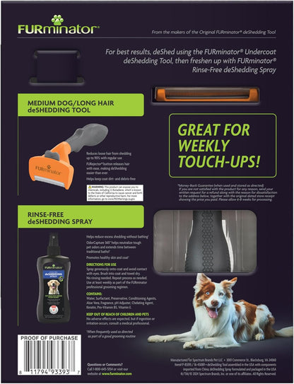 FURminator Large Dog Undercoat deShedding Tool for Long Hair, Reduces Loose Hair From Shedding