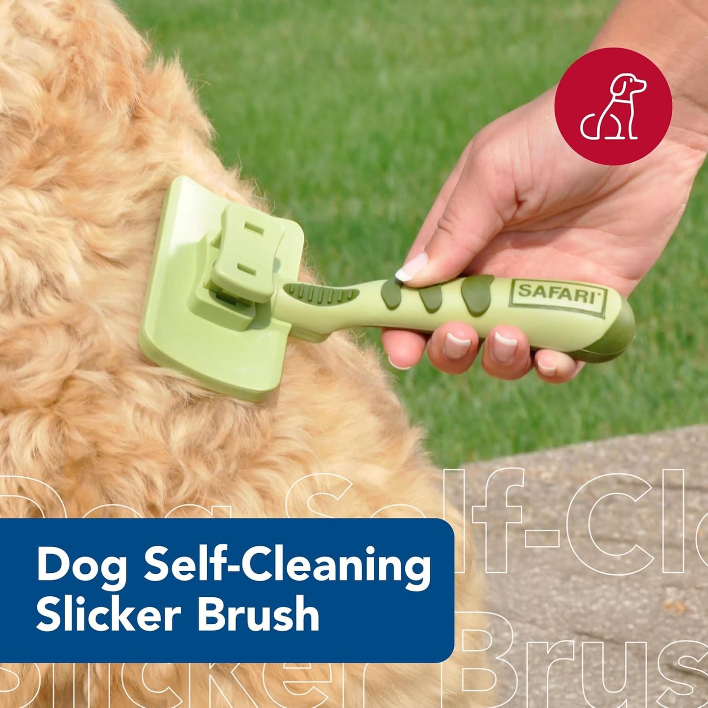 Coastal Pet Safari Dog Self-Cleaning Slicker Brush - Dog Deshedding Brush - Prevents Mats and Tangled Hair - For Dogs with Short or Long Hair - Large - 8" x 4.5"
