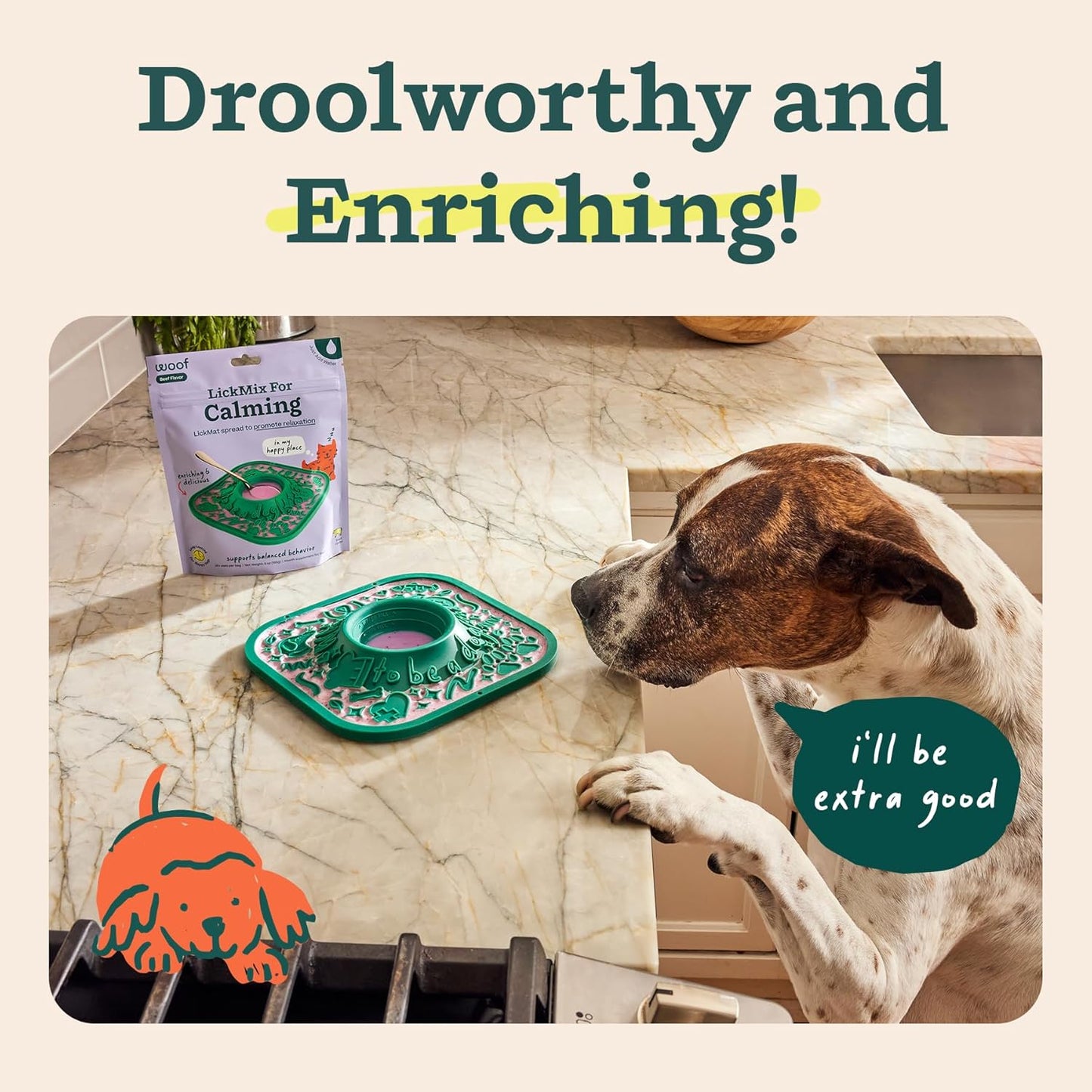 WOOF LickMixes - Dog Lick Mat Spread and Meal Topper - Delicious and Lower Calorie - Made with Wholesome Ingredients - Perfect for Dog Enrichment - Bacon & Cheese
