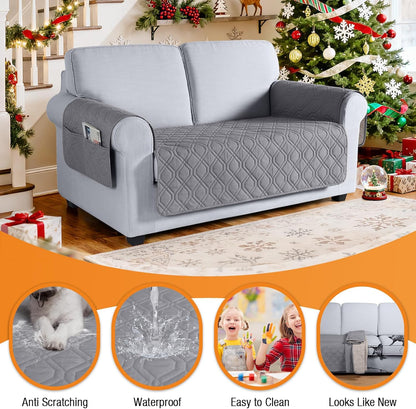VANSOFY Couch Cover, Waterproof Sofa Covers Washable Slipcover Furniture Protector Couch Seat Covers Non-Slip Couch Cover for Dogs, Pets(Sofa, Dark Gray)
