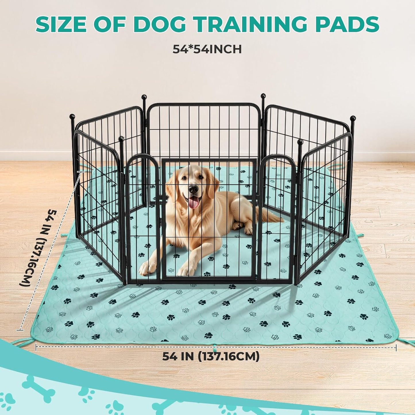 Fostanfly Washable Pee Pads for Dogs, 2 Pack Large 36"x41" Ultra-Absorbent and Leak-Proof Non-Slip Reusable Potty Training Pads for Dogs, Cats, Puppy, Potty Training of Add 8 Lanyards