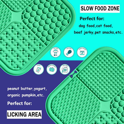 Lick Mat for Dogs, Dog Lick Mat with Suction Cups for Anxiety, Peanut Butter Dog Licking Mat Slow Feeder Dispensing Treater Lick Pad for Dogs Cats Grooming Bathing and Training (Grey)