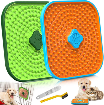 Licking Mat for Dogs, Crate Lick Mats Slow Feeder,Dog Cage Training Tools Pet Licking Mat Slow Feeder for Peanut Butter Kennel Therapy Dog Lick Pads for Boredom Anxiety (2pcs)