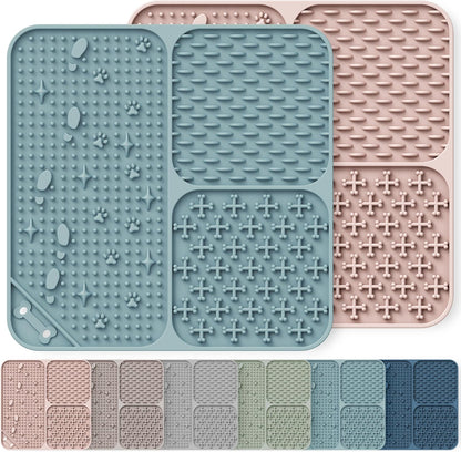 Lick Mat for Dogs(2pcs, Large, 7.9") Easy Clean Silicone Licking Pad Slow Feeder for Pets Cats with Suction Cups, Enrichment Accessories Anxiety Boredom Relief, Keep Them Busy for Bathing